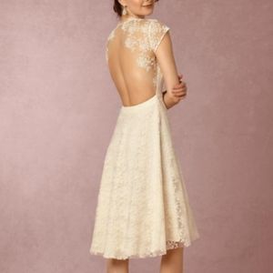 Open back lace wedding cocktail dress
